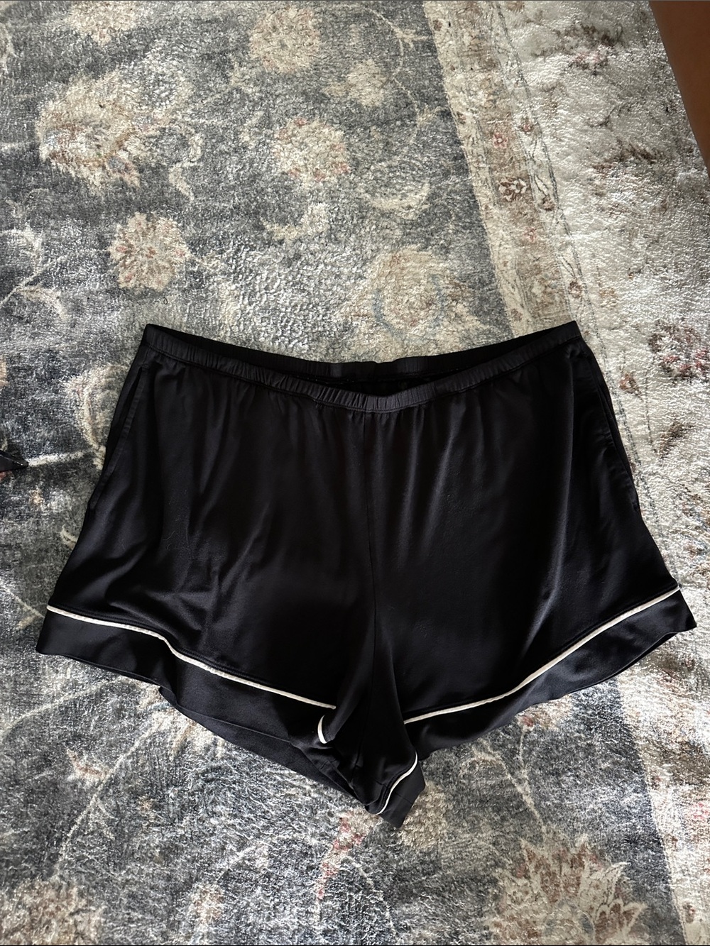 Tommy John Black Pajama Shorts with White Piping